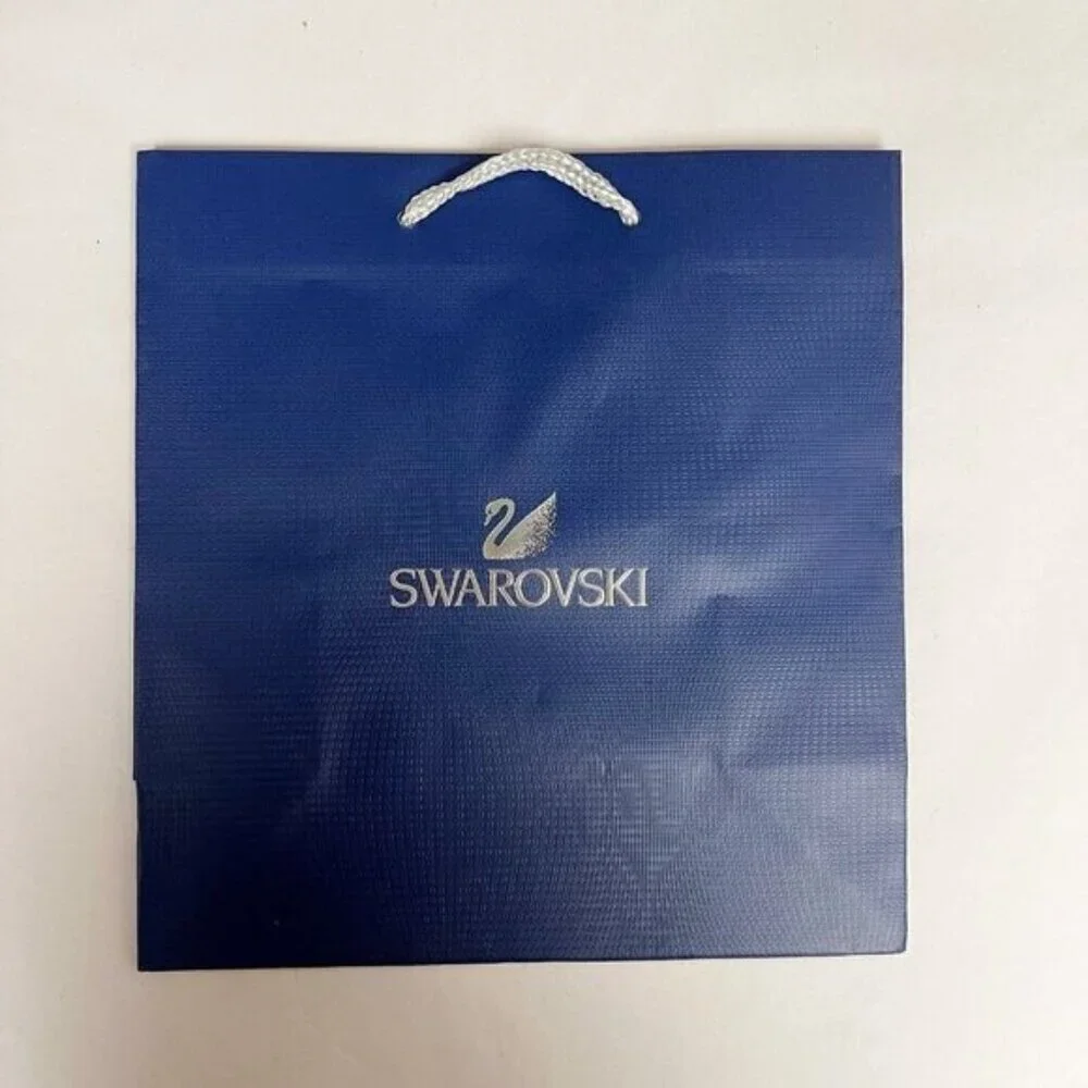 Authentic Swarovski Empty Shopping Paper Gift Bags 9.5 X 9 X 4.5” Set Of 2